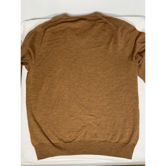 J.Crew Men's 100% Merino Wool V-Neck Sweater Medium M Classic Tan Camel brown - Picture 3 of 10